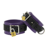 Strict Leather Purple and Black Deluxe Locking Cuffs